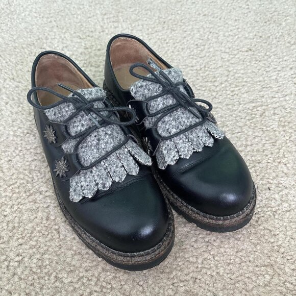 VTG Geier Wally Austria Lugsole Kilty Oxfords Shoes Women's 5 EU 35 Leather - Picture 2 of 8